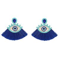 2019 Croix-frontière Nouvelle Arrivée Bohème Ethnique Style Yeux Mauvais Boucles D'oreilles Européen Et Américain Diamant Perle Gland Boucles D'oreilles sku image 3