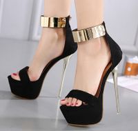 Black Waterproof Platform Hate High Sandals Women&#39;s Shoes Nhso129741 main image 3