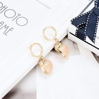 Fashion Creative Shell Round Ring Alloy Earrings Nhxs129821 main image 2