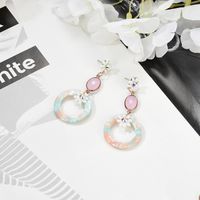 Multicolor Rhinestone Acetate Plate Pendant Alloy Earrings Nhxs129832 main image 2