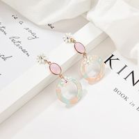 Multicolor Rhinestone Acetate Plate Pendant Alloy Earrings Nhxs129832 main image 3