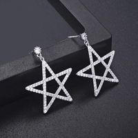 Fashion With Five-pointed Star Zircon Earrings Nhlj129871 main image 2