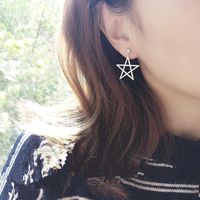 Koreanische Mode Persönlichkeit Ohrringe Stern Mit Dem Gleichen Stil Fünfzackigen Stern Zirkon Ohrringe Ohrringe 20841902 main image 3