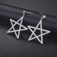 Fashion With Five-pointed Star Zircon Earrings Nhlj129871 main image 4