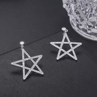 Fashion With Five-pointed Star Zircon Earrings Nhlj129871 main image 5