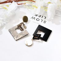 Geometric Square Neutral Acetate Plate Alloy Earrings Nhxs129879 main image 4