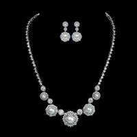 Womens Electroplated Copper Inlay Aaa Zircons Jewelry Sets Nhtm129880 main image 1