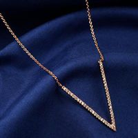 Coréen Style Simple Élégant Diamant V En Forme De Pendentif Collier Tendance Rue Snap Collier 200941 main image 2