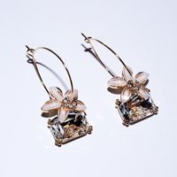 Korean Version Of The New Flower Imitated Crystal Earrings Nhlj129901 main image 6