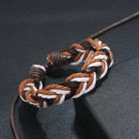 Vintage Simple Woven Leather Bracelet Nhpk129903 main image 5