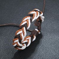Vintage Simple Woven Leather Bracelet Nhpk129903 main image 6
