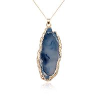 Exaggerated Personality Imitation Natural Stone Agate Piece Resin Necklace Nhgo129922 main image 1