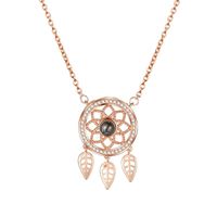 Creative New Dream Catcher Projection Copper Imitated Crystal Necklace Nhxs129964 main image 6