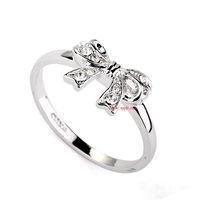 Mignon Et Gracieux Diamant-embarqué Bow Anneau Élégant Mignon Filles Bijoux Chaud-vente Personnalisé Ornement De 113513 main image 2