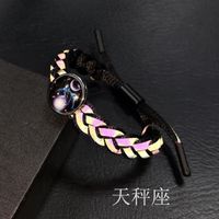 Luminous Gemstone Twelve Constellation Holographic Reflective Braided Bracelet Nhpk130036 main image 13