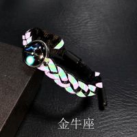 Gemme Lumineuse Douze Constellation Holographique Réfléchissant Lion Bracelet Étudiant Couple Lacet Tissé Changement De Couleur Sangle De Transport main image 6