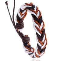 Vintage Simple Woven Leather Bracelet Nhpk129903 sku image 1