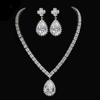 Womens Electroplated Copper And Zircons Jewelry Sets Nhtm129920 sku image 2