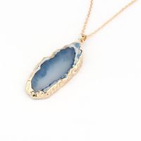 Exaggerated Personality Imitation Natural Stone Agate Piece Resin Necklace Nhgo129922 sku image 1
