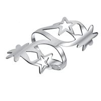 Temperament Exaggerated Hollow Stainless Steel Five-pointed Star Ring Nhhf129926 sku image 1