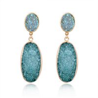 Round Imitation Natural Stone Geometric Long Earrings Nhgo129928 sku image 1