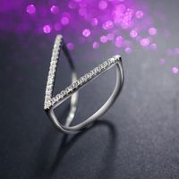 Fashion V-shaped Zircon Ring Nhlj130004 sku image 1