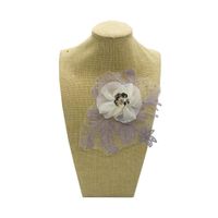 Purple Peony Flower Diy Flower Piece Lace Beads Flower Embroidered Cloth Nhlt130053 main image 2
