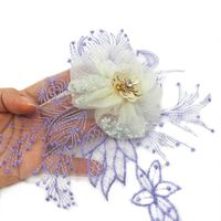 Purple Peony Flower Diy Flower Piece Lace Beads Flower Embroidered Cloth Nhlt130053 main image 6