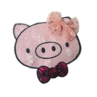Bow Cartoon Pig Head Sequins Embroidered Cloth Patch Patch Nhlt130122 main image 6