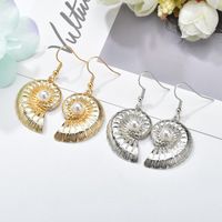 Womens Shell Textured Pattern Plating Alloy Earrings Nhbq125260 main image 4