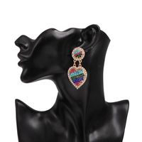 Womens Heart-shaped Rhinestone Alloy Earrings Nhjj125267 main image 6