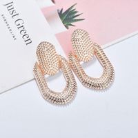 Womens Geometry Oval Pattern Electroplating Alloy Earrings Nhbq125336 main image 4