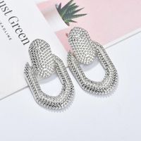 2019 Neuer Stil Heiß Verkaufte Europäische Und Amerikanische Mode Kreative Legierung Geometrische Damen Persönlichkeit Textur Muster Ovale Ohrringe main image 6