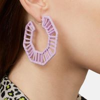 Womens Geometry Electroplating Hollow Color Weavingalloy Earrings Nhlu125385 main image 1