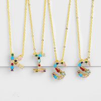 Fashion Letter 18k Gold Plated Necklace In Bulk main image 3