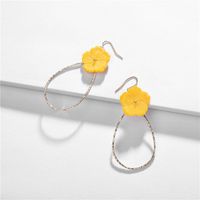 Womens Geometry Electroplating Shell Color Flower Copper Alloy Earrings Nhlu125390 sku image 3