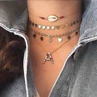 Lettre Collier 2022 Européen Et Américain Nouvelle Couleur Zircon Collier Avec Diamants Famille Nom Anglais Lettre Clavicule Collier Nkp25 sku image 1