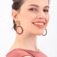 Legierung Galvani Sierte Blume Diamant Ring Acryl Ohrringe Ohrringe Weibliche Europäische Und Amerikanische Einfache Mode Ohrringe Ed01941d main image 3