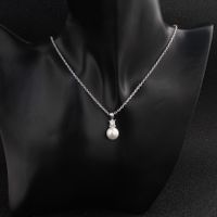 Neuer Exquisiter Perlen Anzug Silber Galvani Sierte O-kette Streifen Perlen Anhänger Tägliche Halskette Ohrring Set main image 4
