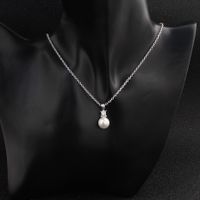 Nouveau Exquis Perle Set Argent Plaqué O En Forme De Chaîne Perle Pendentif Quotidienne Style Collier Et Boucles D'oreilles Suite main image 4