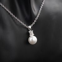 Neuer Exquisiter Perlen Anzug Silber Galvani Sierte O-kette Streifen Perlen Anhänger Tägliche Halskette Ohrring Set main image 5