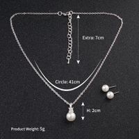 Neuer Exquisiter Perlen Anzug Silber Galvani Sierte O-kette Streifen Perlen Anhänger Tägliche Halskette Ohrring Set main image 6