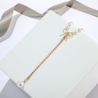 Außenhandels Schmuck Quelle Mode Einfache Schleife Diamant Perlen Anhänger Halskette Schlüsselbein Kette Frauen main image 3
