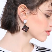 Europäischer Und Amerikanischer Einfacher Stil Geometrischer Quadratischer Acryl Ohrringe Ohrringe Weibliche Mode Temperament Internet-promi-ohrringe Ed01871d main image 1