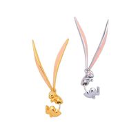 Cute Bunny Licking Oil Earrings Nhqd125585 main image 1