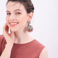 Kreative Bunte Hohle Wasser Tropfen Diamant Ohrringe Ohrringe Frauen Europäischen Und Amerikanischen Modestil Geeignet Für Runde Gesichts Ohrringe Ed01936d main image 3