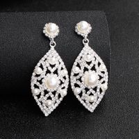 Vintage Openwork Rhinestone Earrings Nhhs125560 sku image 1