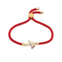 Coréenne Style Micro-incrusté Coloré Zircon Réglable 8-mot Bracelet Milan Rouge Ligne Croix En Forme De Coeur Réglable Bracelet Pour Les Femmes main image 4