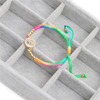 Coréenne Style Micro-incrusté Couleur Zircon Réglable En Forme De Coeur Amour Bracelet Couleur Tissé Réglable Diy Bracelet Pour Les Femmes main image 12