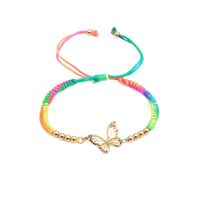 Koreanische Version Von Mikro Eingelegten Farbigen Zirkon Verstellbaren Schmetterlings-bienen Armbändern Farbe Gewebt Verstellbares Diy-armband Frauen main image 2